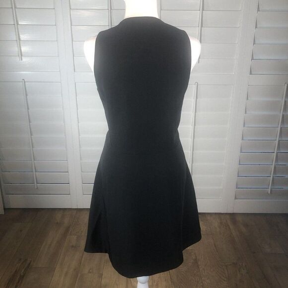 Rebecca Taylor Womens Silk Sleeveless Zip Up A-Line Dress Black Size 8 - Picture 4 of 12